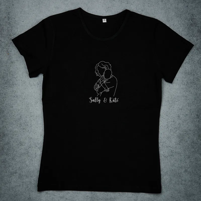 Personalised Line Art Mum and Baby Matching Outfits