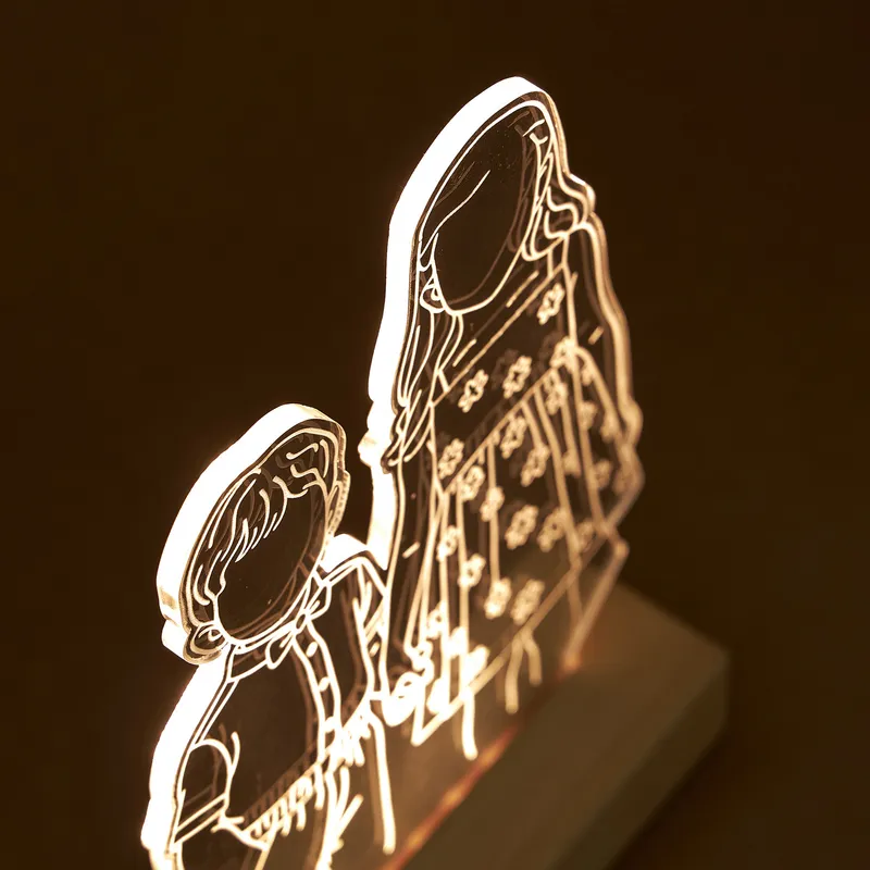 Personalized Line Art Photo LED Lamp for Kids