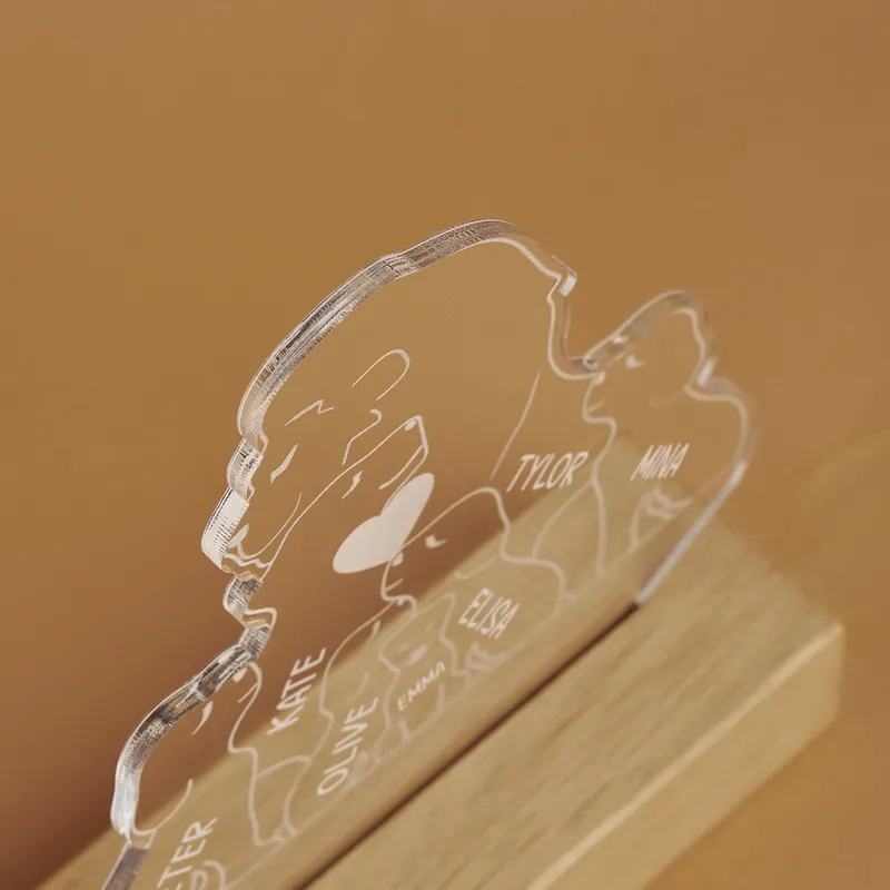 Personalized Lion Family LED Lamp with Names