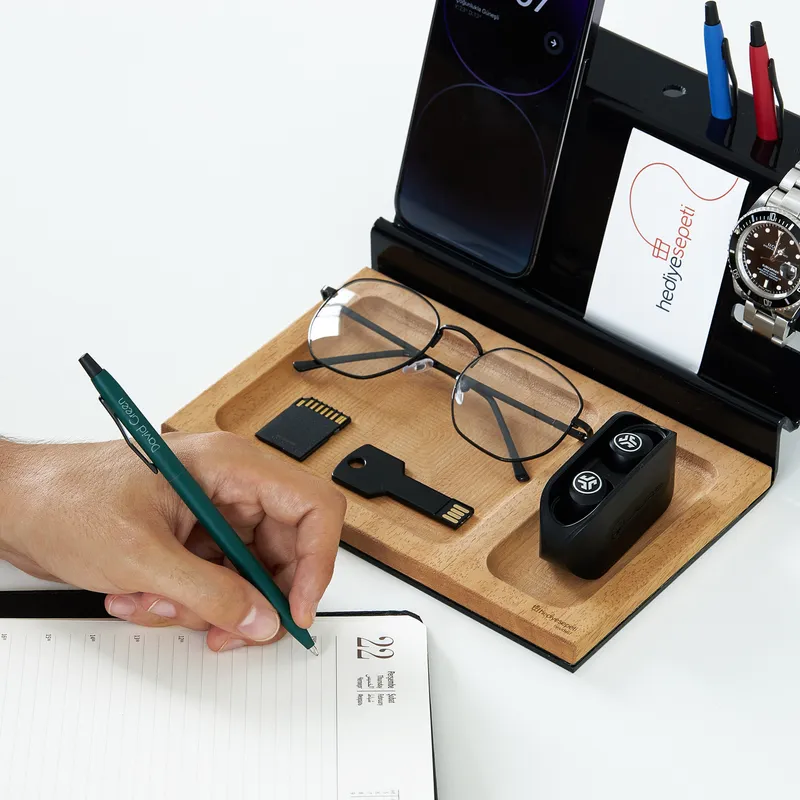 Personalised Desk Organiser with Name and Logo for Professionals