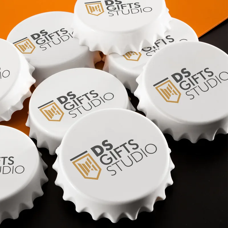 Personalized Logo Printed Cap Opener Magnet Set