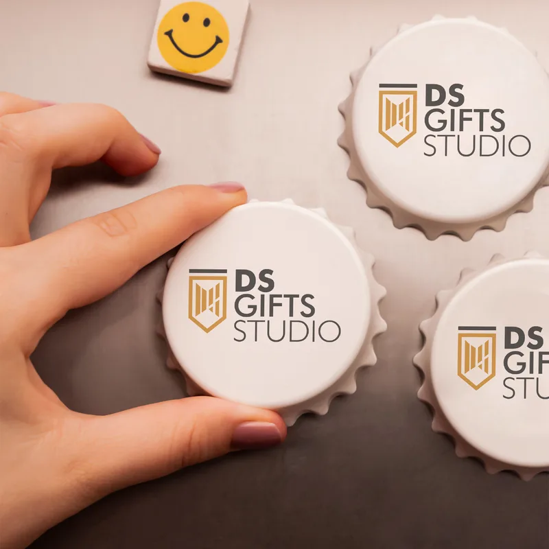 Personalized Logo Printed Cap Opener Magnet Set