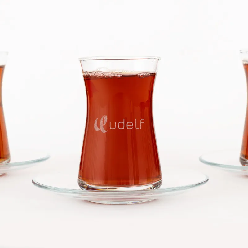 Personalized Logo Printed Office Tea Glass Set
