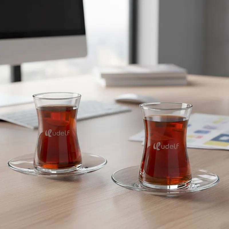 Personalized Logo Printed Office Tea Glass Set