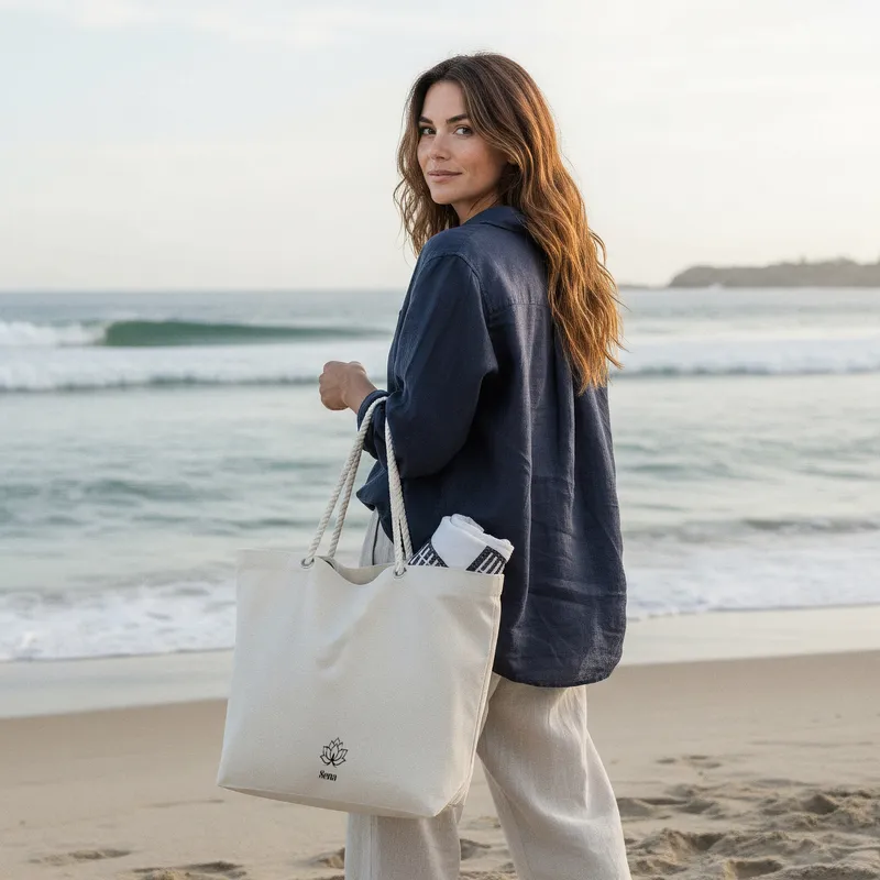 Personalized Lotus Flower Canvas Tote Bag
