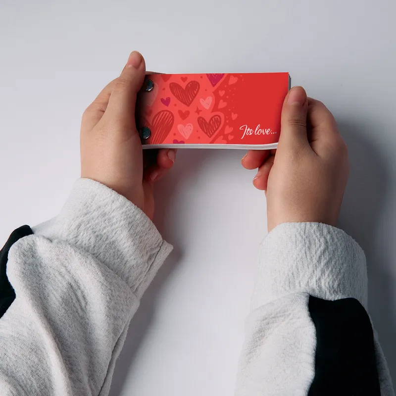 Personalized Love Flipbook Keepsake Gift for Valentine's Day - Horizontal