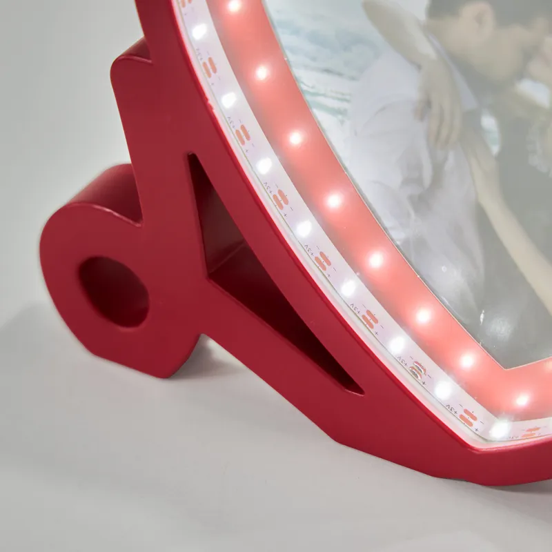 Personalized Love Heart LED Magic Mirror Photo Frame
