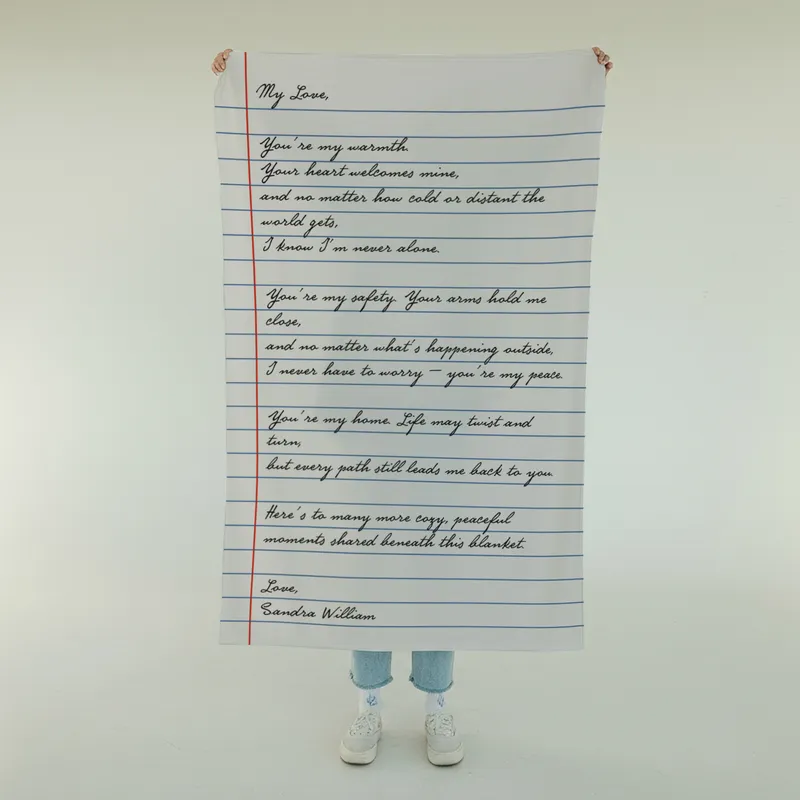 Personalised Love Letter Sofa Blanket for Couples – Emotional Gift