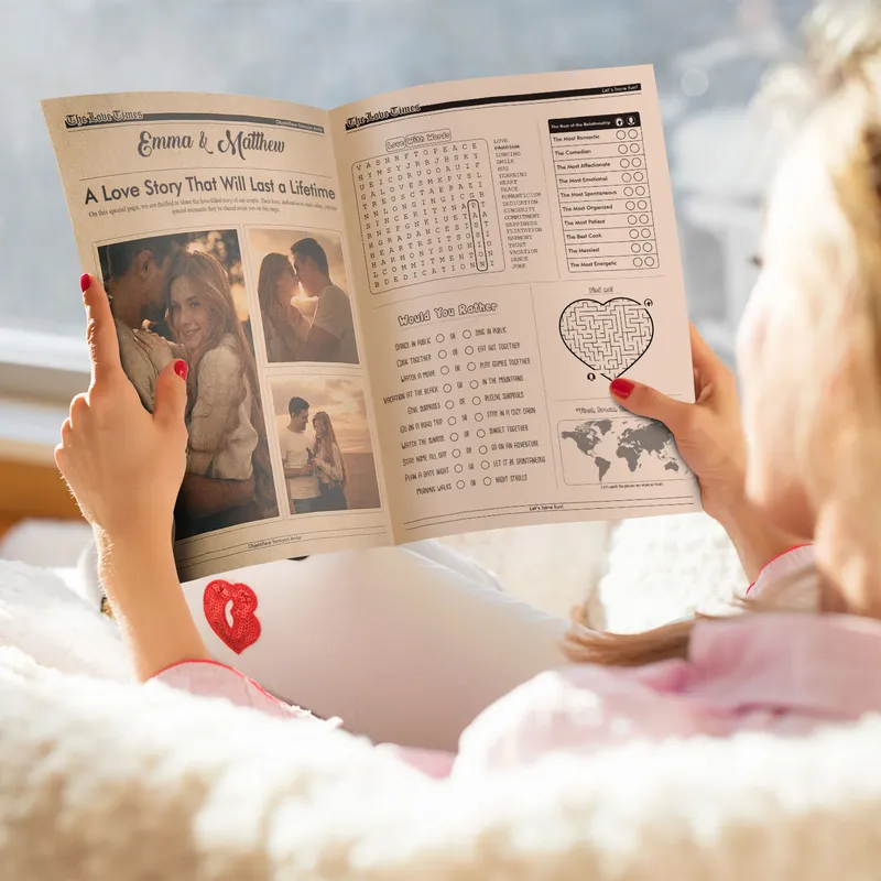 Personalized Love Newspaper Gift for Couples