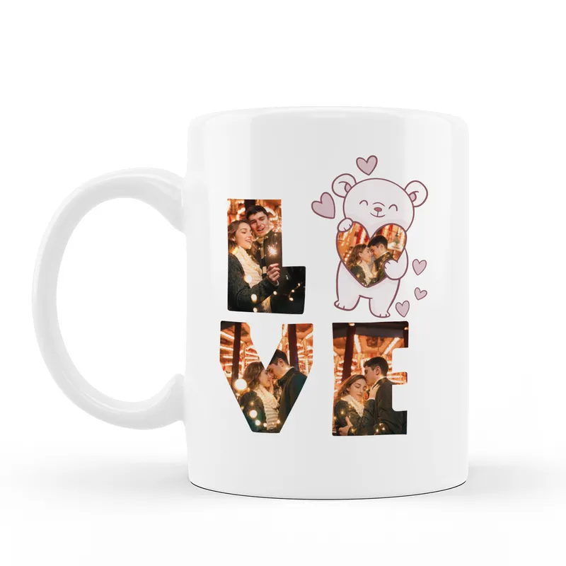 Personalized Love Photo Coffee Mug for Couples