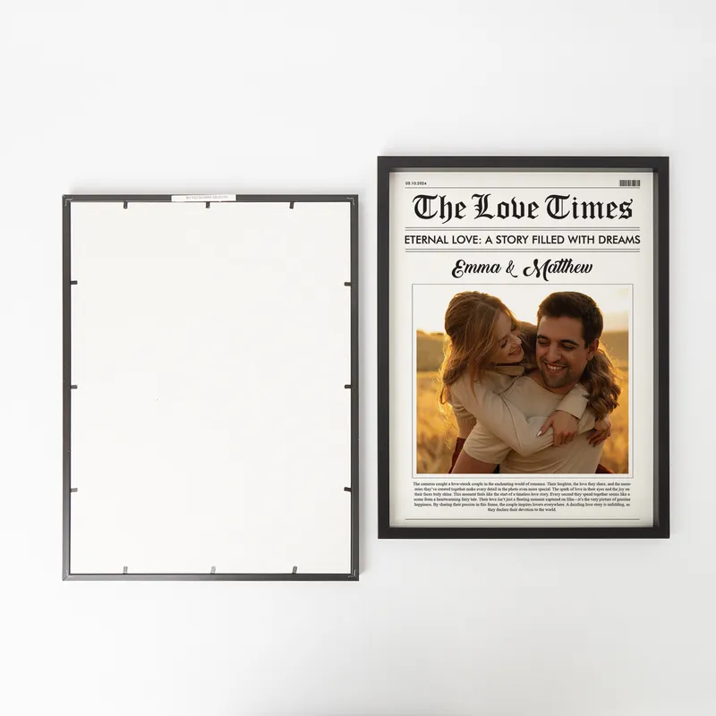 Personalized Love Times Newspaper Photo Frame