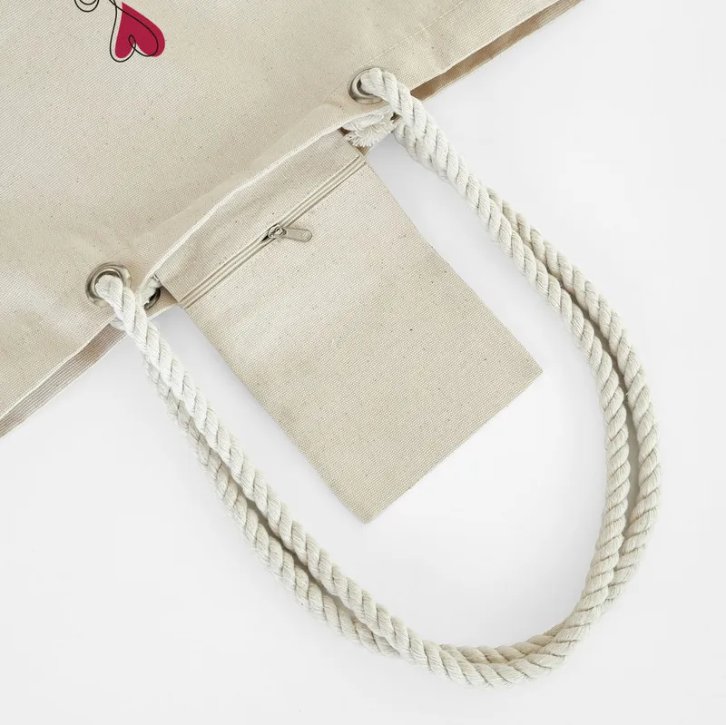 Personalized Love Touch Canvas Tote Bag for Her Gift