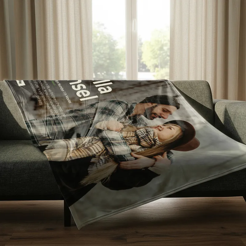 Personalized LoveStory TV Blanket for Couples