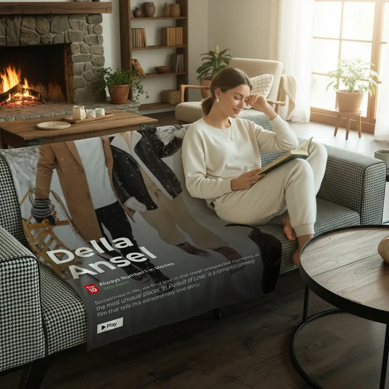 Personalized LoveStory TV Blanket for Couples