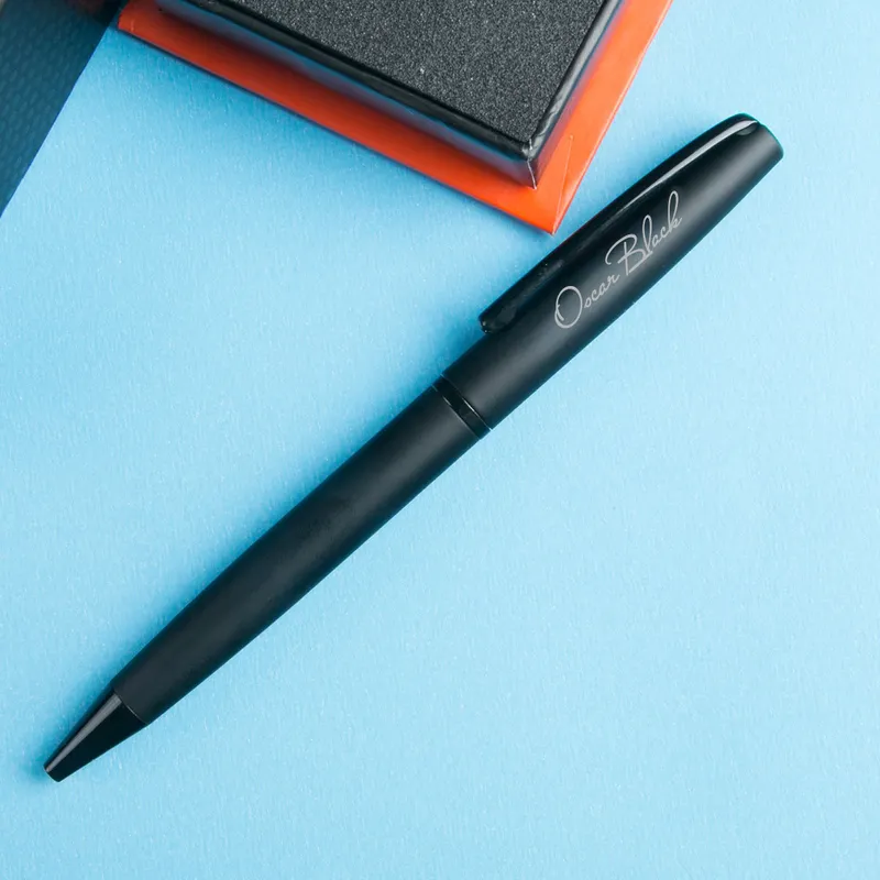 Personalised Matte Black Engraved Ballpoint Pen Gift