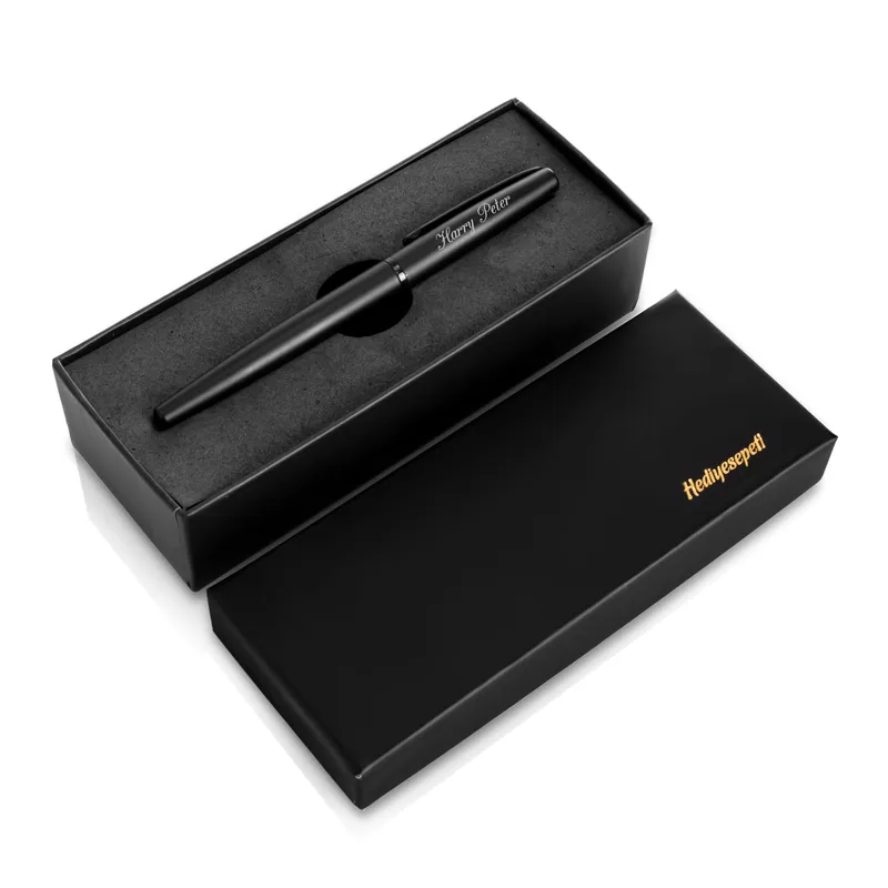 Personalised Matte Black Rollerball Pen - Ideal Gift for All