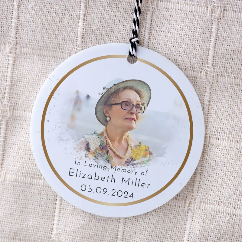 Personalized Memorial Photo Christmas Ornament Keepsake Gift