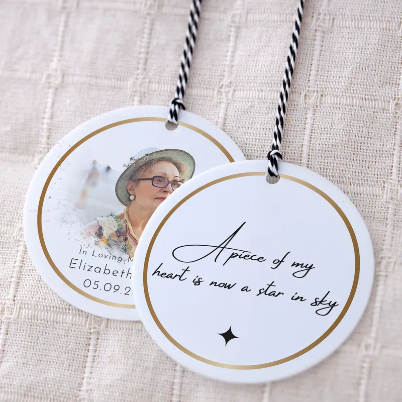 Personalized Memorial Photo Christmas Ornament Keepsake Gift
