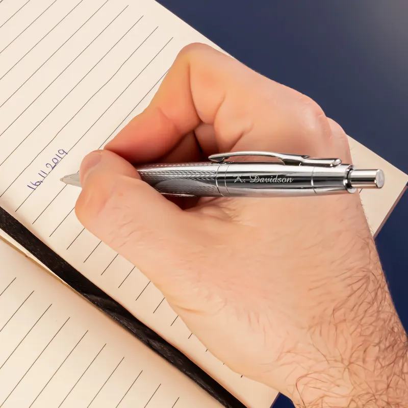Personalized Metallic Gray Pen