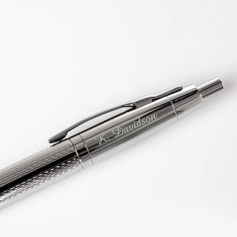 Personalized Metallic Gray Pen