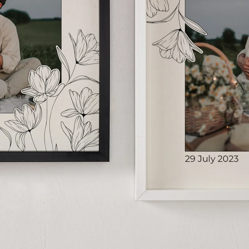 Personalized Minimal Flowers Photo Wall Frame for Special Occasions