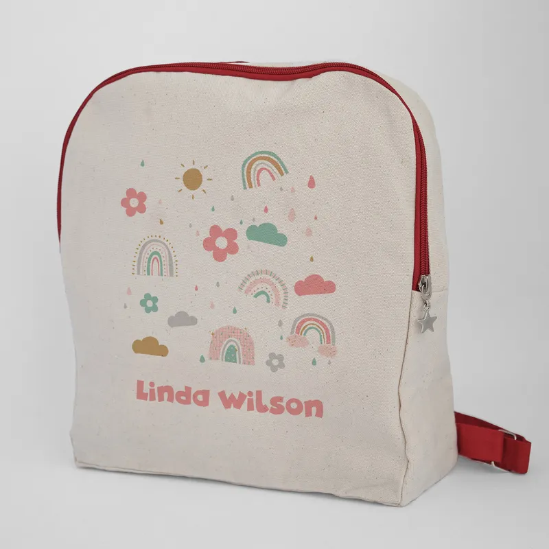 Personalized Minimal Rainbow Backpack
