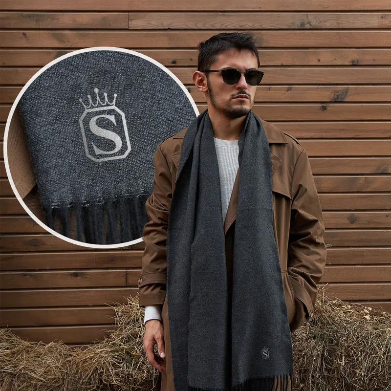 Personalised Monogram Embroidered Men's Scarf