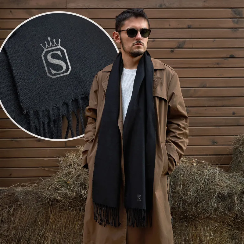 Personalised Monogram Embroidered Men's Scarf