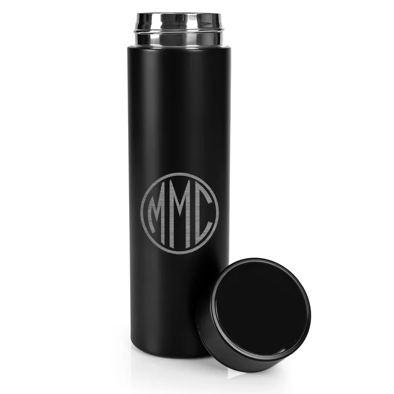 Personalized Monogram Letter Printed Digital Temperature Display Thermos