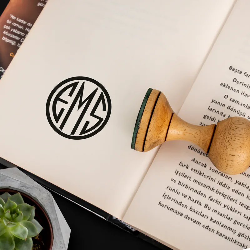 Personalized Monogram Logo Design Book Stamp Set