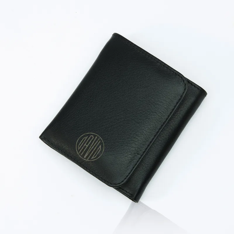 Personalized Monogram Logo Name Printed Genuine Leather Wallet Gift for Man