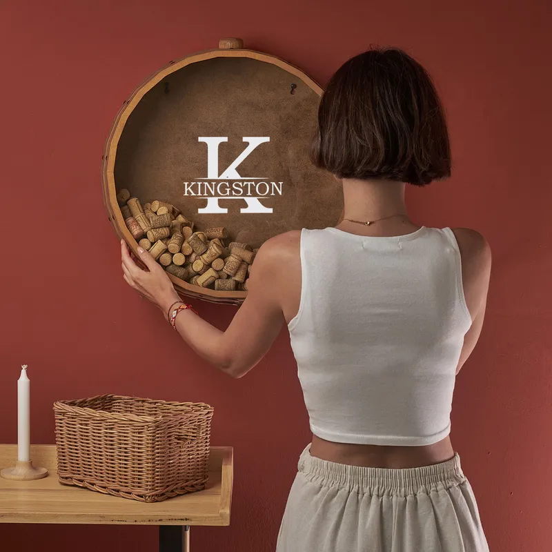 Personalized Monogram Name Wine Cork Collection Box