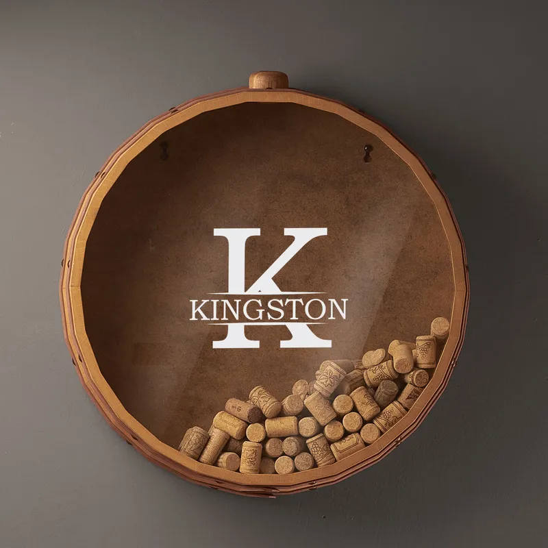 Personalized Monogram Name Wine Cork Collection Box