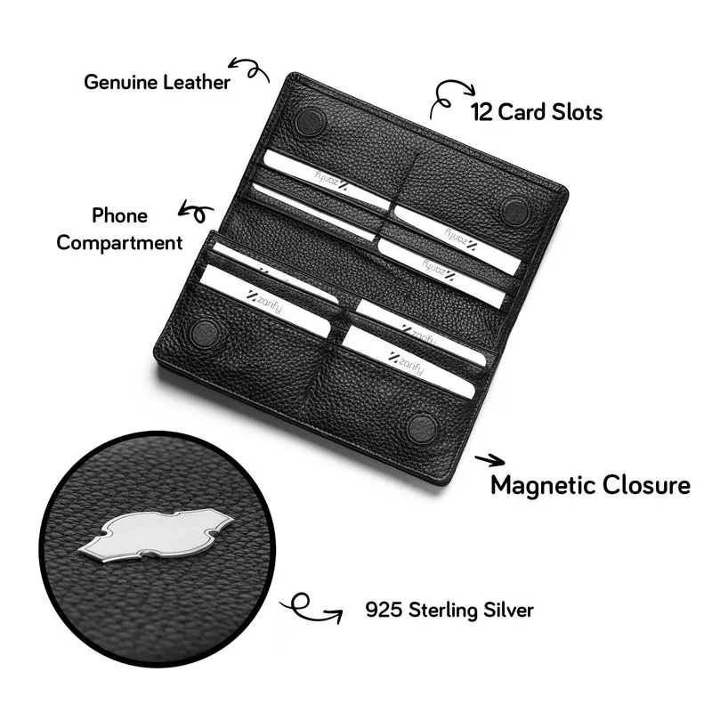 Personalized Monogram Silver Accent Leather Wallet