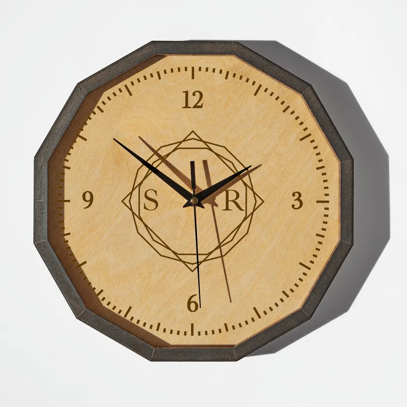Personalized Monogram Wall Clock for Home Decor