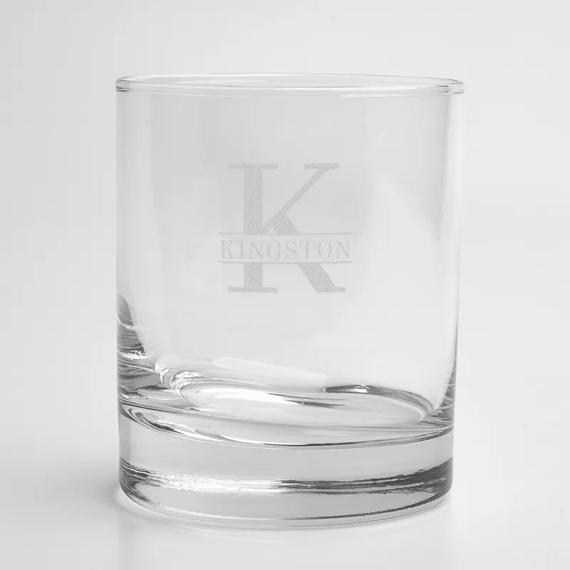 Personalized Monogram Whiskey Glass Set with Wooden Box