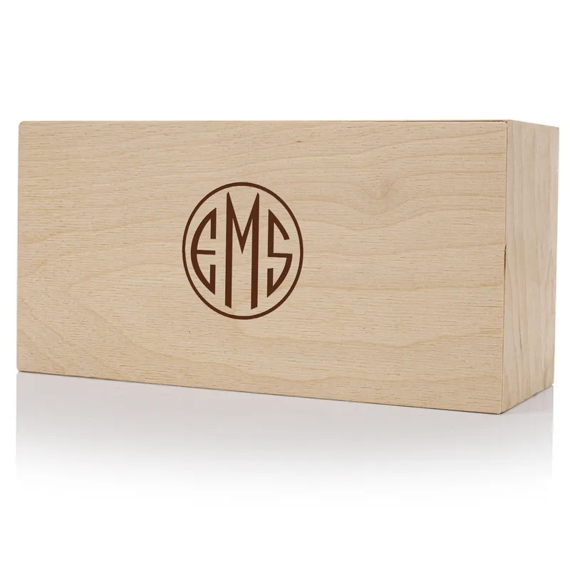 Personalised Monogram Wooden Whiskey Glass Set