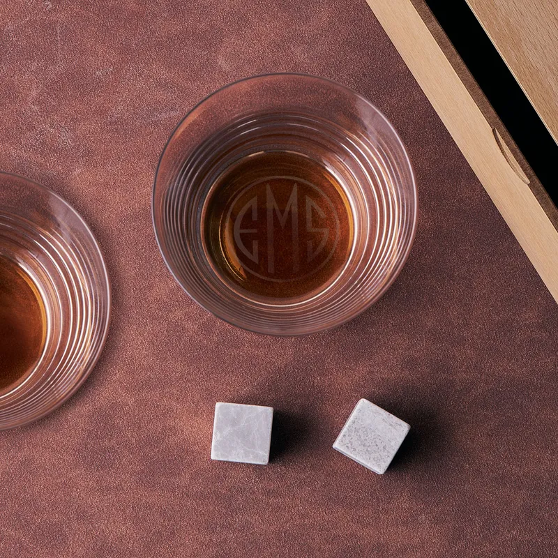 Personalised Monogram Wooden Whiskey Glass Set