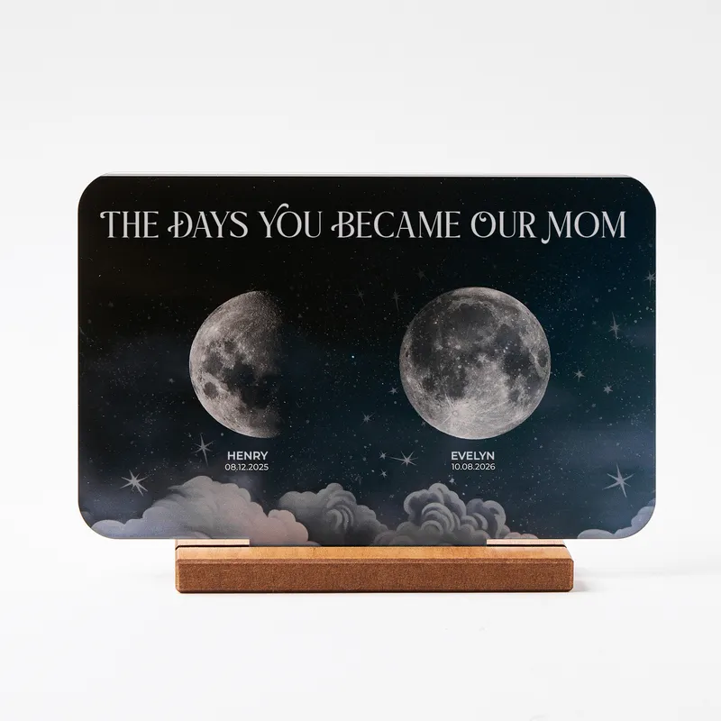 Personalized Moon Phase Mom Plaque Keepsake