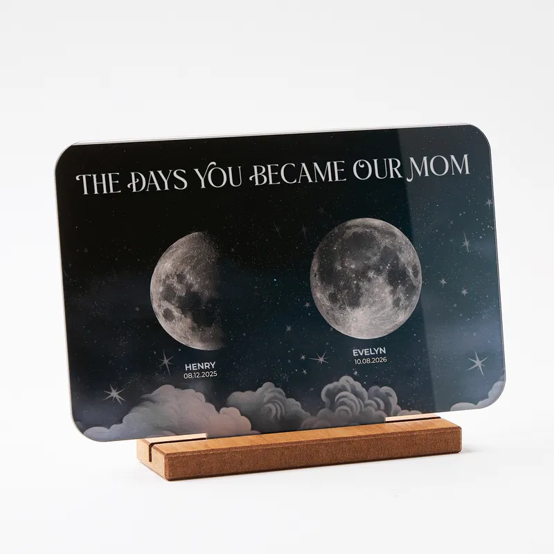Personalized Moon Phase Mom Plaque Keepsake