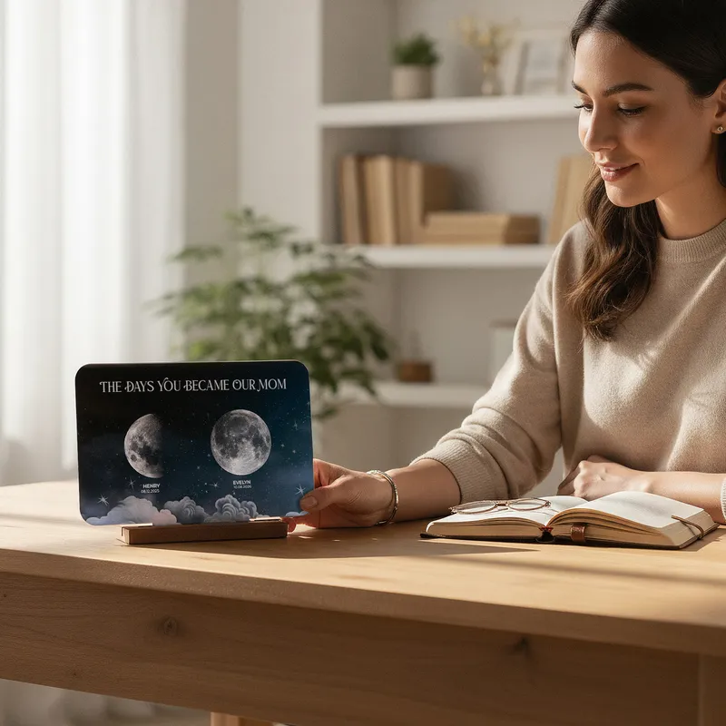 Personalized Moon Phase Mom Plaque Keepsake