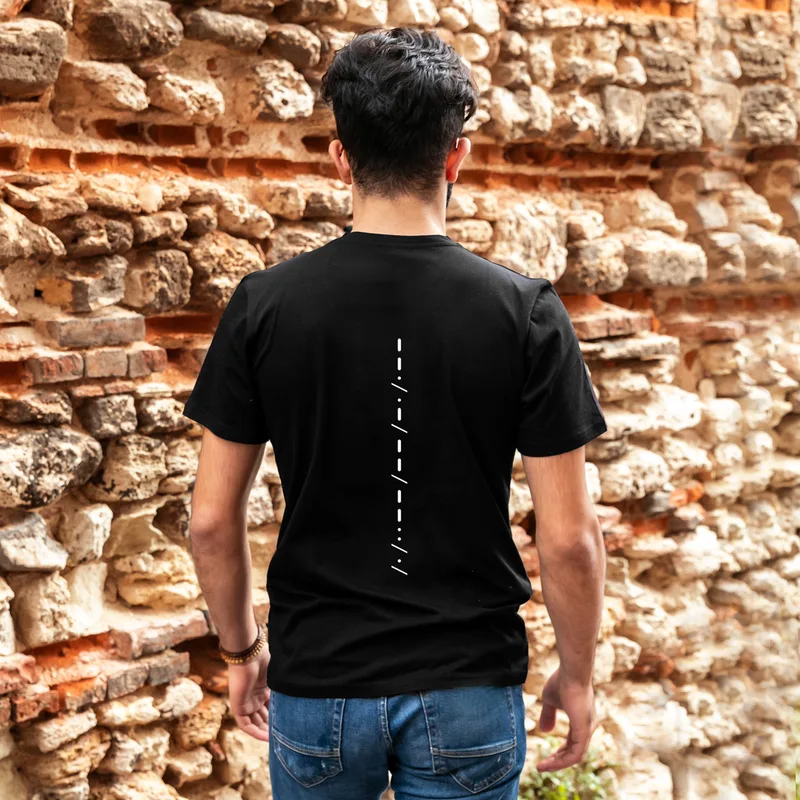 Personalized Morse Code Design Printed T-Shirt