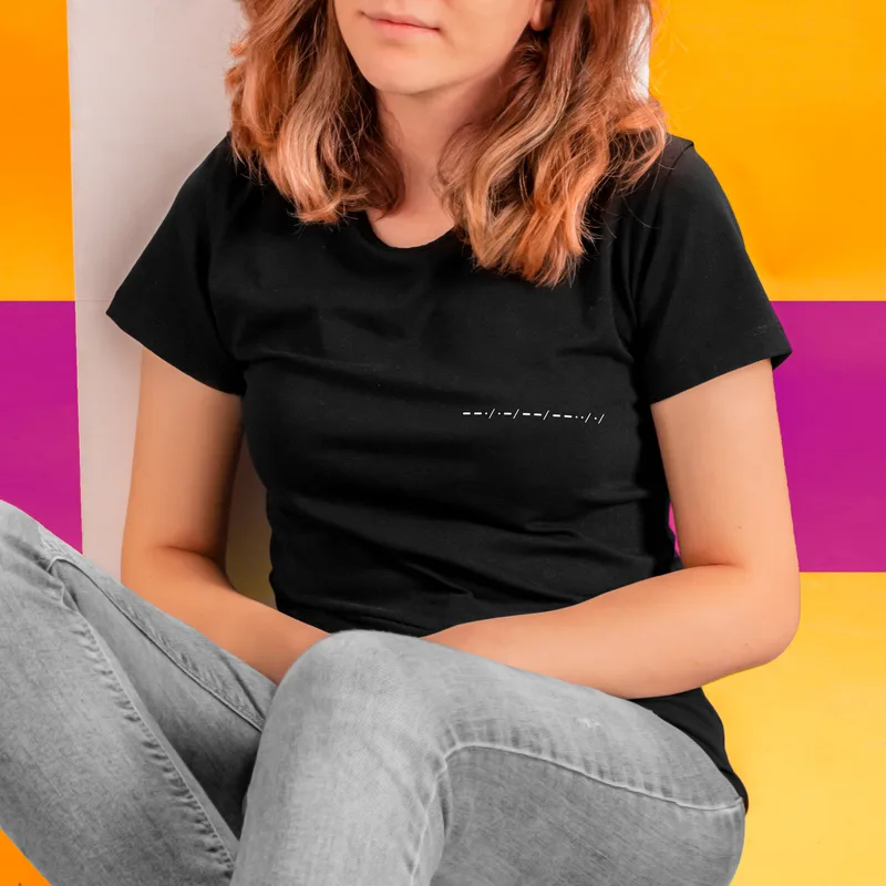 Personalized Morse Code Design Printed T-Shirt
