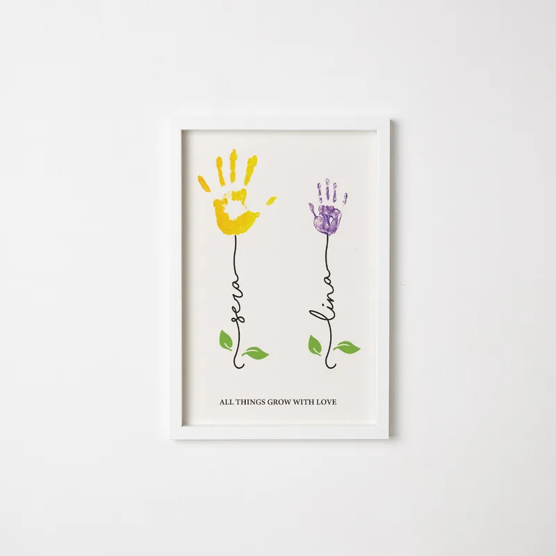 Personalised Mother and Child Handprint Frame 8x12