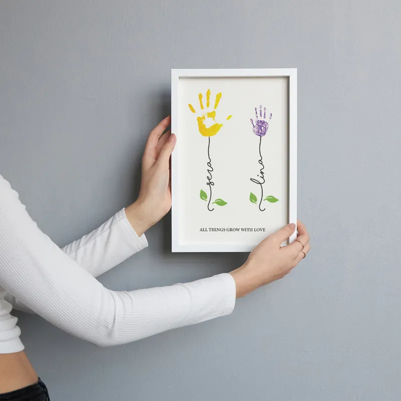 Personalised Mother and Child Handprint Frame 8x12