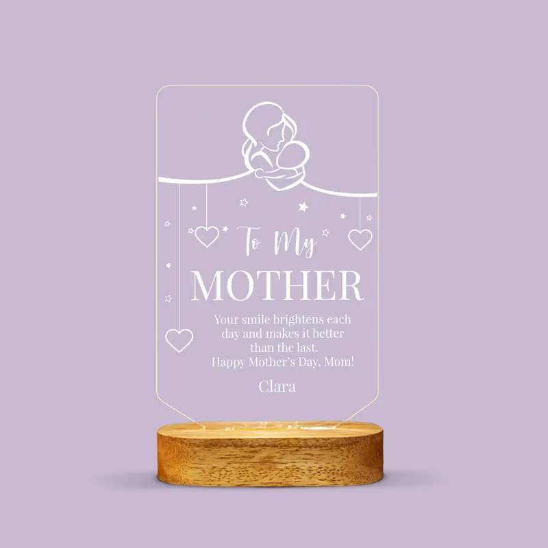 Personalized Mother's Day 3D LED Lamp with Custom Message