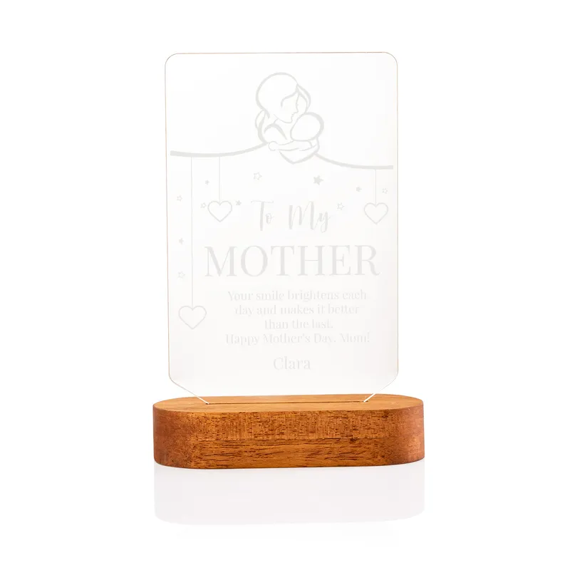 Personalized Mother's Day 3D LED Lamp with Custom Message