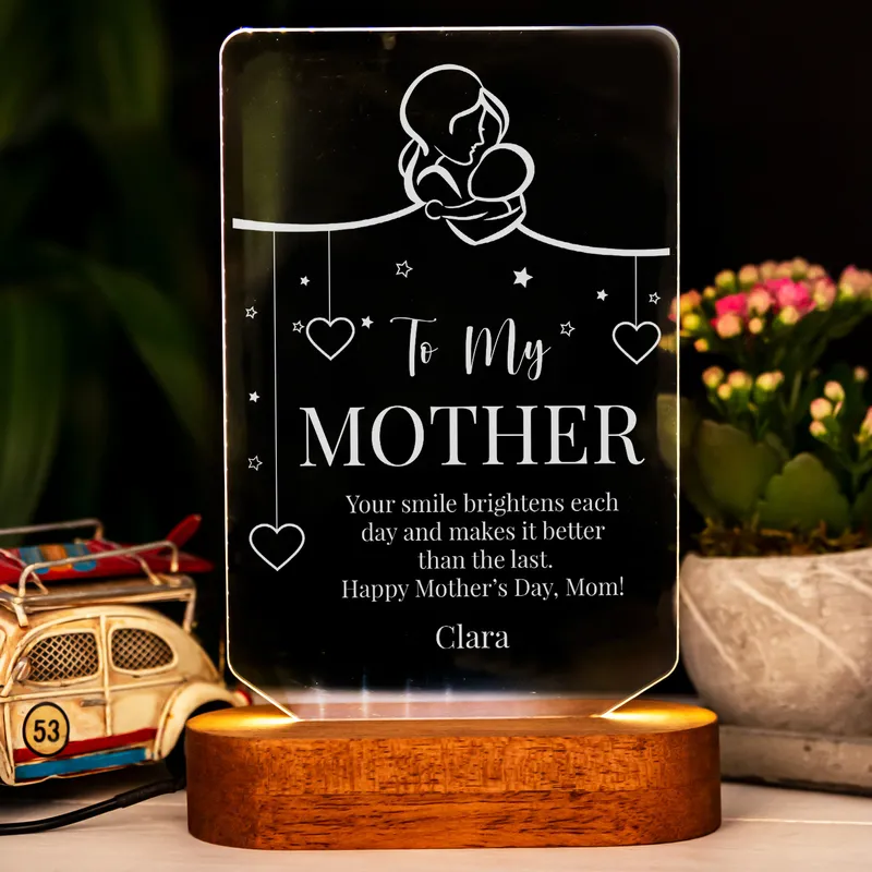 Personalized Mother's Day 3D LED Lamp with Custom Message