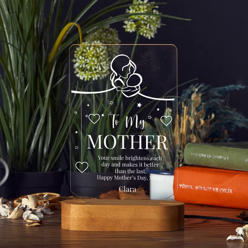Personalized Mother's Day 3D LED Lamp with Custom Message