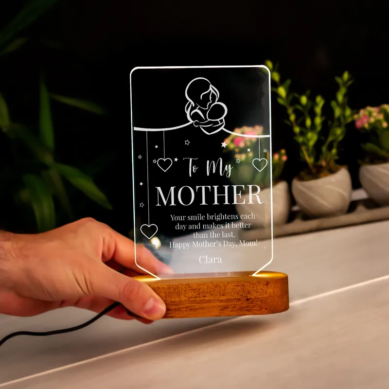 Personalized Mother's Day 3D LED Lamp with Custom Message